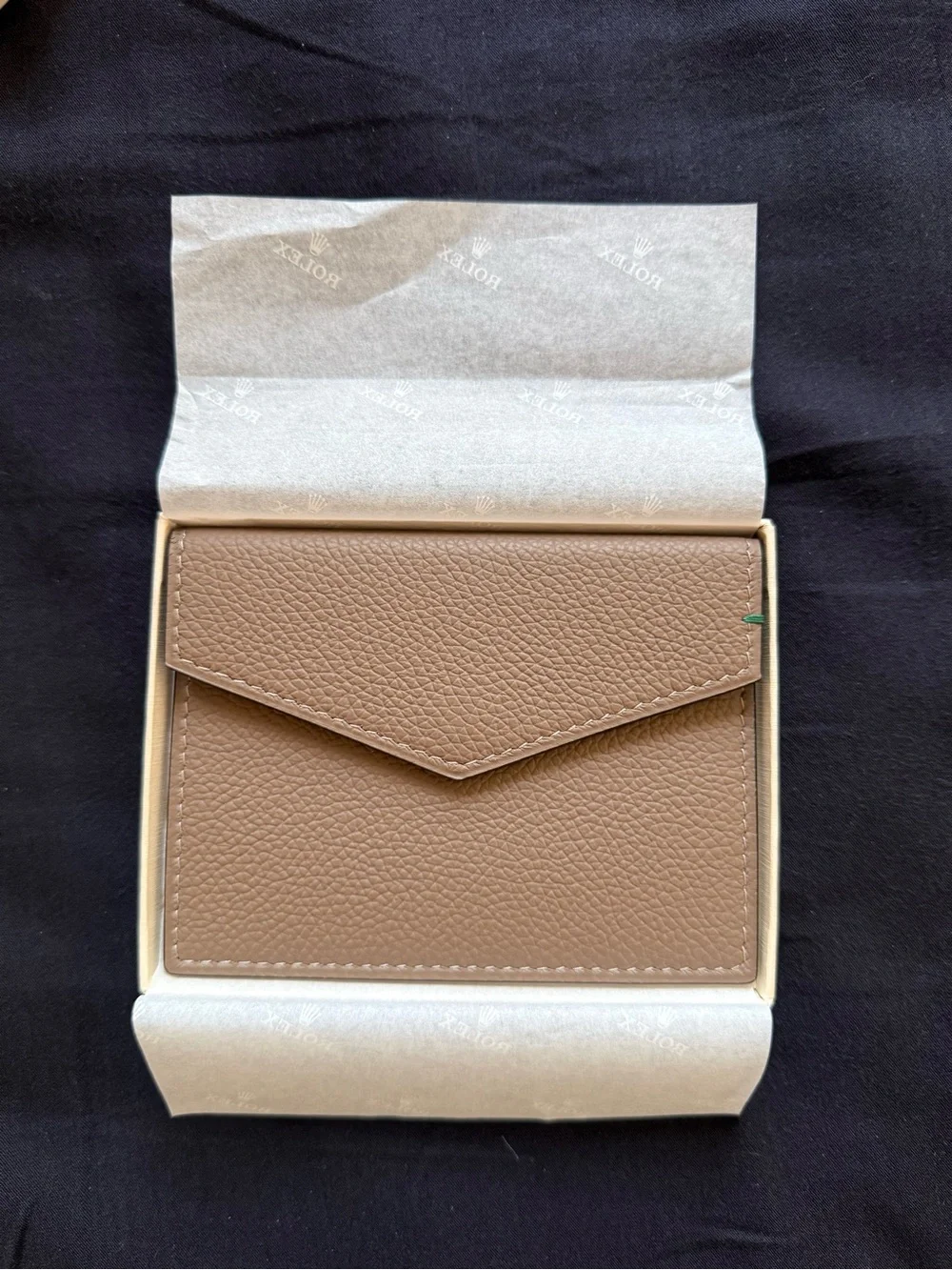 Rolex Tan Leather Card Holder